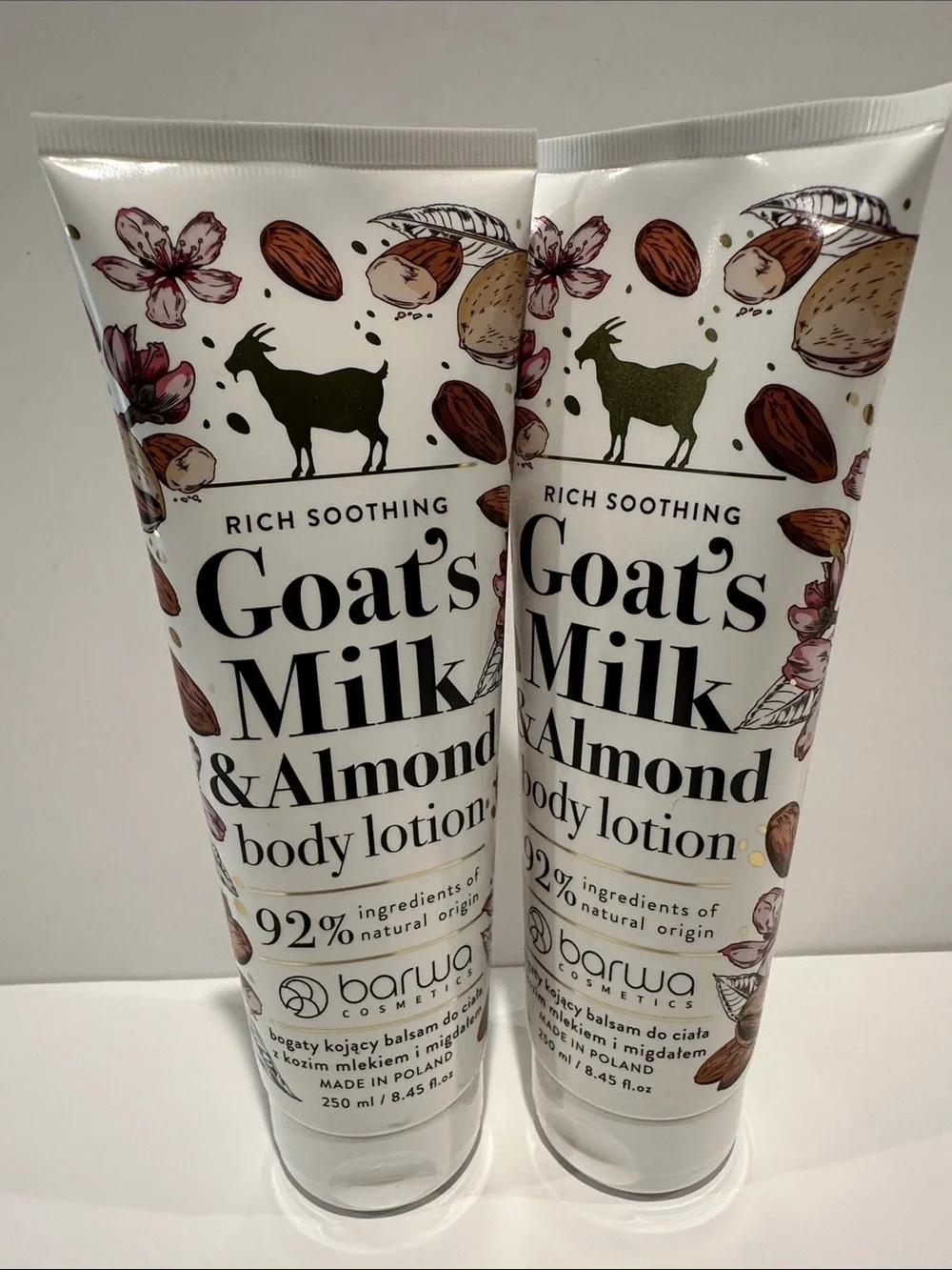 BARWA GOAT’s Milk & Almond Rich and soothing Body Lotion (2) Set.
